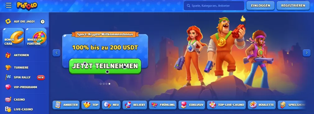 Pistolo Casino – 100% Bonus bis zu 500€ + 200 Freispiele jetzt sichern